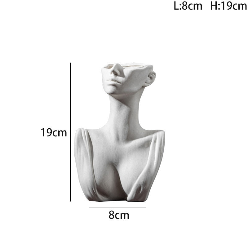 Woman's body ceramic vase