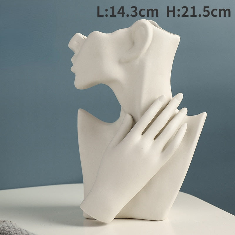 Woman's body ceramic vase